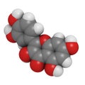 Quercetin flavonoid molecule. Found in many plants. May be beneficial in antiviral therapy and in the treatment of inflammation