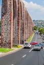QUERETARO, MEXICO: OCTOBER 3, 2016: View of the aqueduct in Queretaro, Mexi
