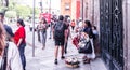 Mexican woman selling handcrafts Royalty Free Stock Photo