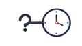 Query Clock with Question Mark Icon, Time Related Inquiry Vector, vector design Generative AI Royalty Free Stock Photo