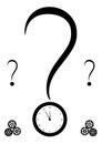 Query mark and clock