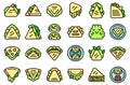 Quesadilla icons set vector flat