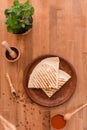 Quesadilla Mexican food. Mexican cuisine quesadilla for breakfast Royalty Free Stock Photo