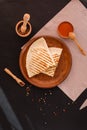 Quesadilla Mexican food. Mexican cuisine quesadilla for breakfast Royalty Free Stock Photo