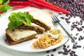 quesadilla with minced beef and chopped beans Royalty Free Stock Photo