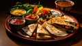 quesadilla plate mexican food vegetarian Royalty Free Stock Photo