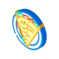 quesadillas mexican cuisine isometric icon vector illustration