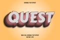 Quest editable text effect brown color Royalty Free Stock Photo