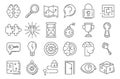 Quest icons set, outline style Royalty Free Stock Photo