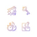 Quest room gradient linear vector icons set Royalty Free Stock Photo