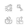 Quest room linear icons set