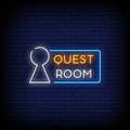 Quest Room Logo Neon Signs Style Text Vector Royalty Free Stock Photo