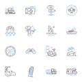 Questing line icons collection. Adventure, Exploration, Journey, Challenge, Progress, Discovery, Quest vector and linear