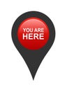 Map pin marker pointer. you are here sign Royalty Free Stock Photo