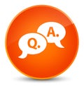 Question answer bubble icon elegant orange round button Royalty Free Stock Photo