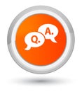 Question answer bubble icon prime orange round button Royalty Free Stock Photo