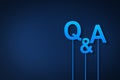 Question and answer concept on blue background, digital question mark background