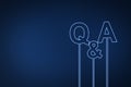 Question and answer concept on blue background, digital question mark background Royalty Free Stock Photo