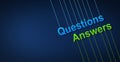 Question and answer concept on blue background, digital question mark background Royalty Free Stock Photo