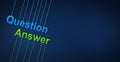Question and answer concept on blue background, digital question mark background Royalty Free Stock Photo