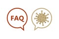 Question and answer faq virus info graphic Royalty Free Stock Photo