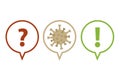Question and answer faq virus info graphic Royalty Free Stock Photo