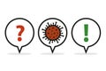 Question and answer faq virus info graphic Royalty Free Stock Photo