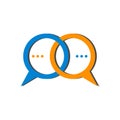 Question and answer icon, two bubble comments