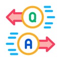 Question answer icon vector outline illustration