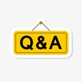 Question and Answer mark sign sticker isolated on white background. Q and A symbol Royalty Free Stock Photo