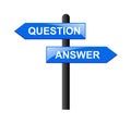 Question answer signposts Royalty Free Stock Photo