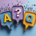 Question and answer speech bubbles with metallic droplets Royalty Free Stock Photo