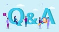 Question And Answer Vector Concept Illustration Of Young People In Masks Standing Near Letters. Group Of Busy Male And Royalty Free Stock Photo