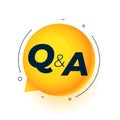 question answer web query concept with yellow chat bubble Royalty Free Stock Photo