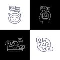 Question answering with Ai Icons. Vector icons. Q&A with AI icons.