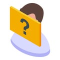 Question avatar icon isometric vector. Anonymous person Royalty Free Stock Photo