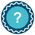 question badge on white background