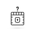 Question box black thin line icon