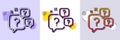Question bubbles line icon. Ask help sign. Halftone dotted pattern. Vector