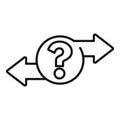 Question choice icon outline vector. Ambiguity test