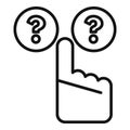 Question choice icon outline vector. Compact pointer