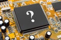 Question on computer chip Royalty Free Stock Photo