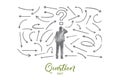 Question concept. Hand drawn isolated vector. Royalty Free Stock Photo