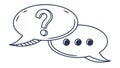 Question and Ellipses Speech Bubbles Vector for Support, vector design Generative AI Royalty Free Stock Photo