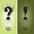 Question and exclamation mark with CO2 Royalty Free Stock Photo