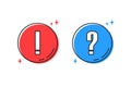 Question and exclamation marks color icon, vector