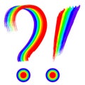 Question & Exclamation Marks Rainbow Painted