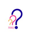 QUESTION ABOUT FAMILY, CREATIVE CONCEPT, FAMILY LOGO, THREE QUESTION MARK LOOKS LIKE FAMILY,