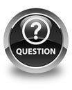 Question glossy black round button Royalty Free Stock Photo