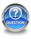 Question glossy blue round button Royalty Free Stock Photo